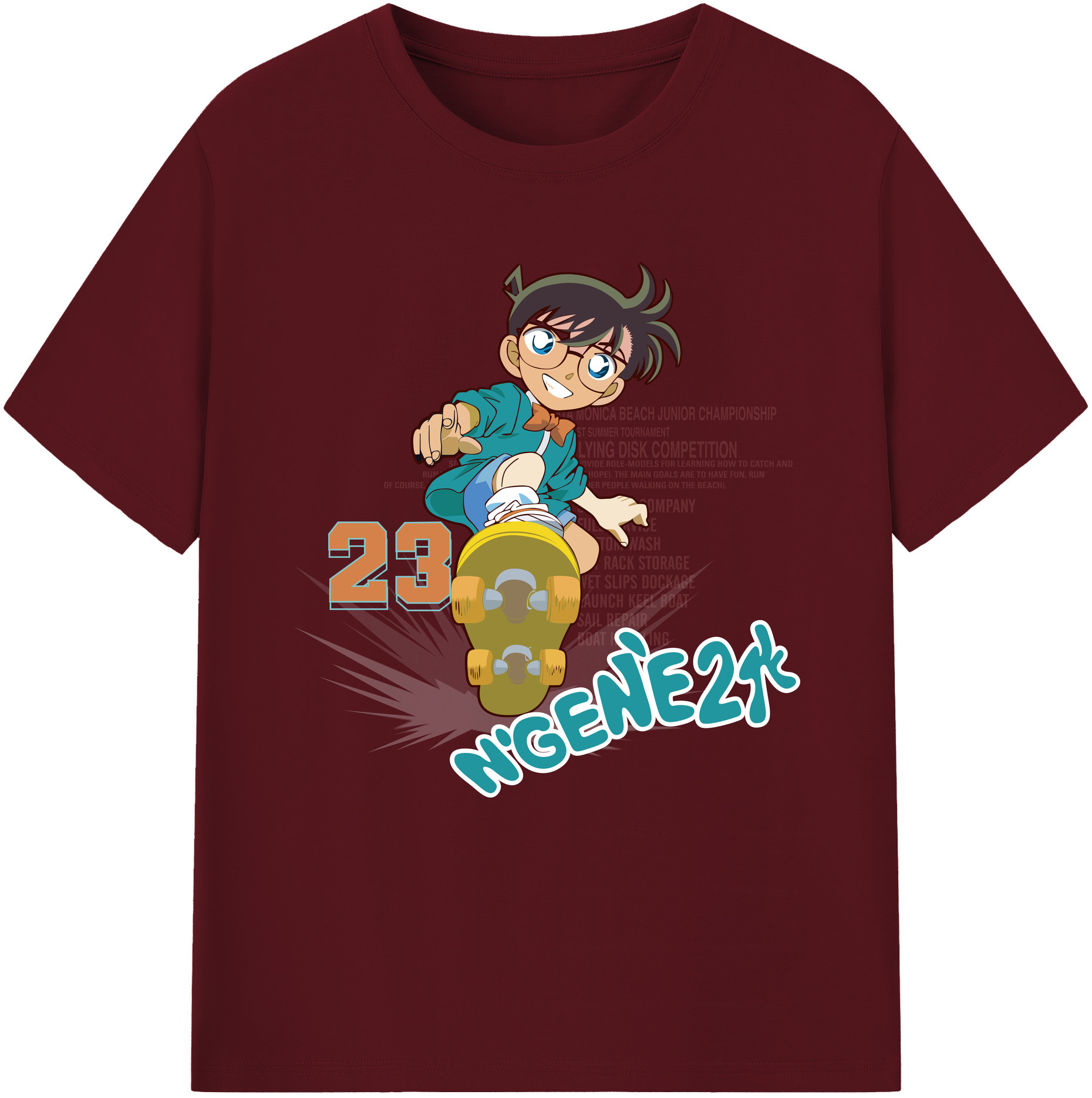 （画像用） 名探偵コナン 江戸川 コナン Detective Conan Conan Edogawa 綿100％半袖Tシャツ（フロントプリント）